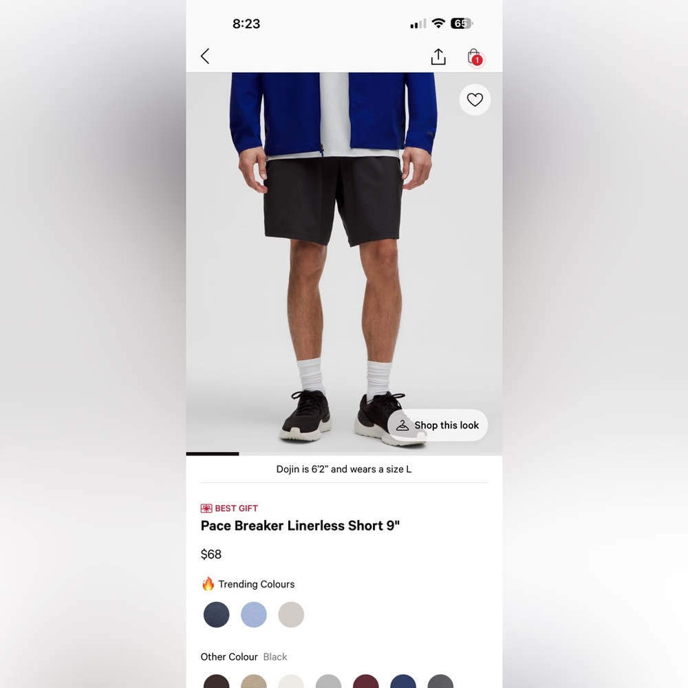 Lululemon men’s Pace Breaker 9" Linerless Athletic Shorts - Black XXL
